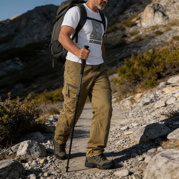 Men's Waterproof Tactical Work Pants - Solid Color with Multi-Pockets for Outdoor Activities