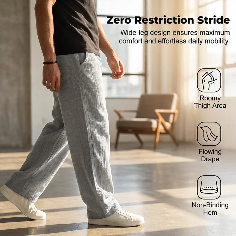 Men's Loose Linen Straight Fit Pants