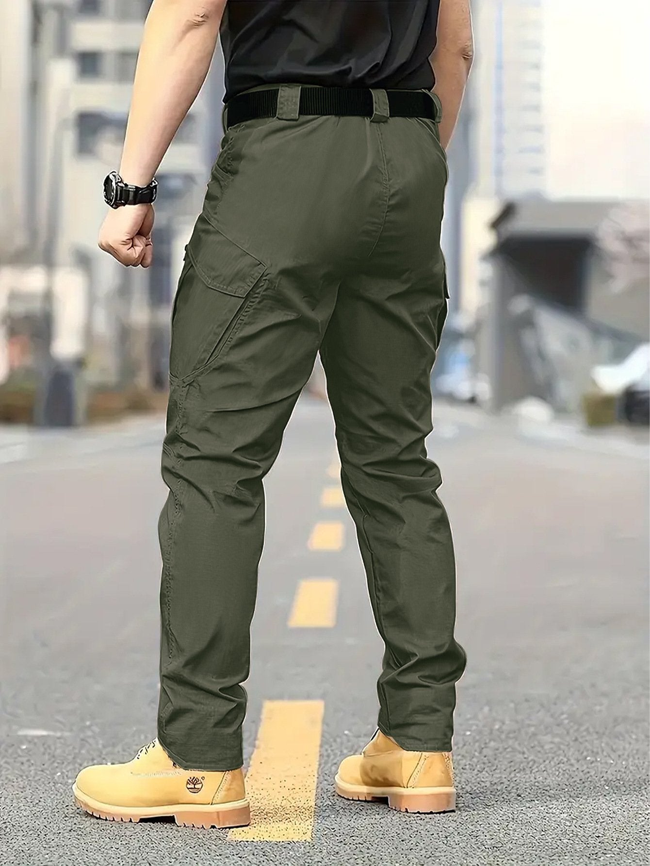 Men's Retro Streetwear Cargo Pants | Relaxed Fit Multi-Pocket Trousers | Comfortable All-Season Daily Menswear
