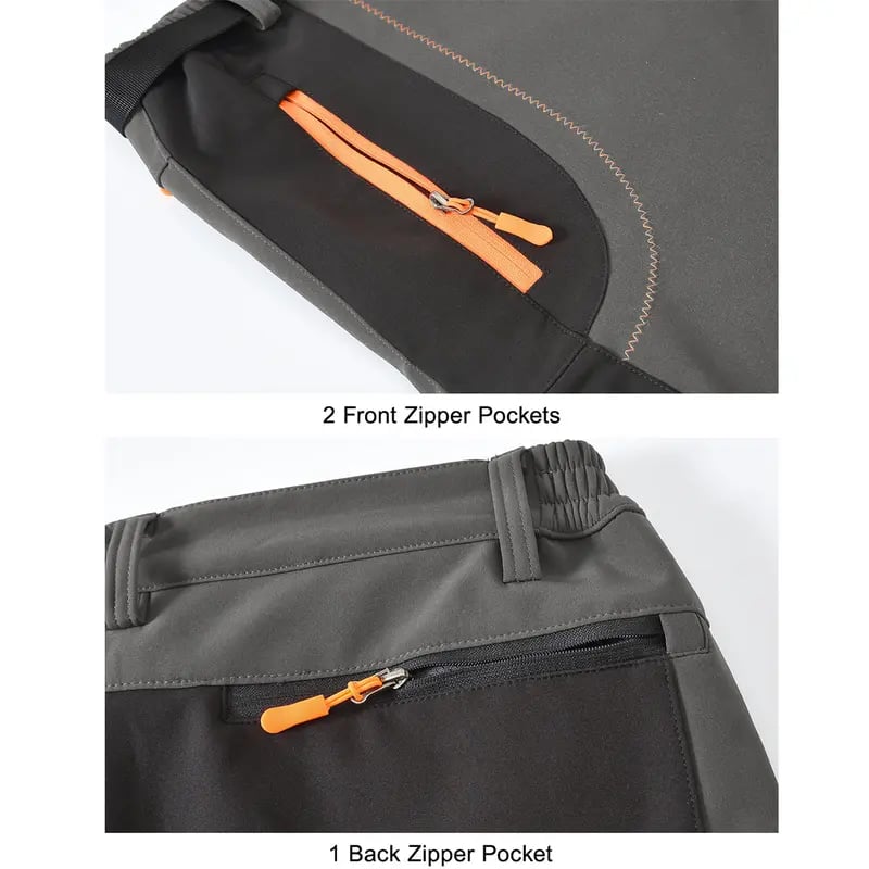 Men's Waterproof Fleece Lined Snow Pants - High Rise Joggers with Belt for  Winter Activities