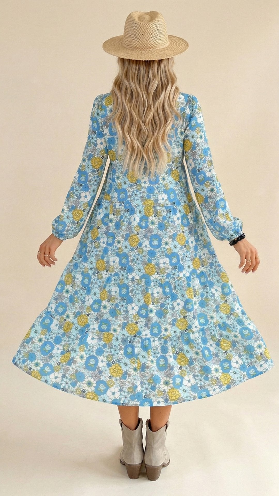 🌸 THE BOHO LANTERN DRESS: V-NECK, PUFF SLEEVES, A-LINE SWING — YOUR SUMMER SOULMATE 🌸