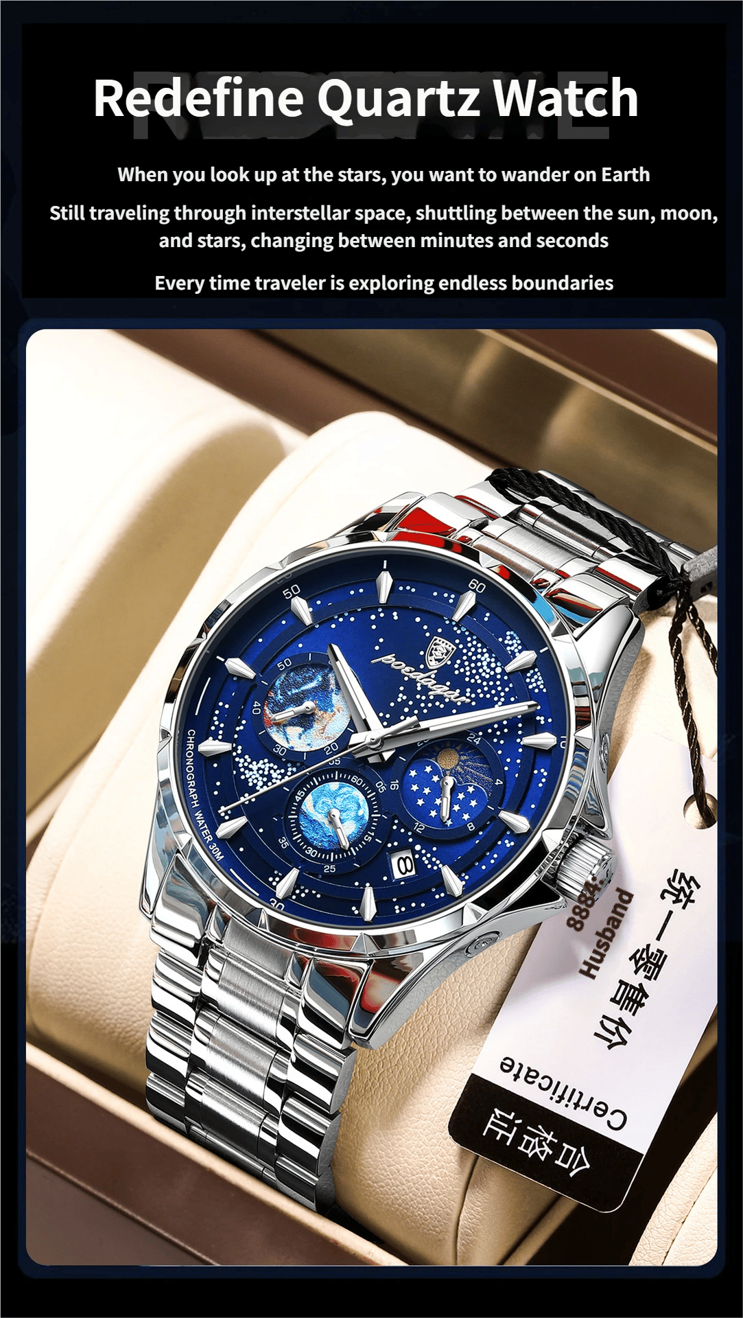 Starry Night Luminous Multifunctional Men's Quartz Watch