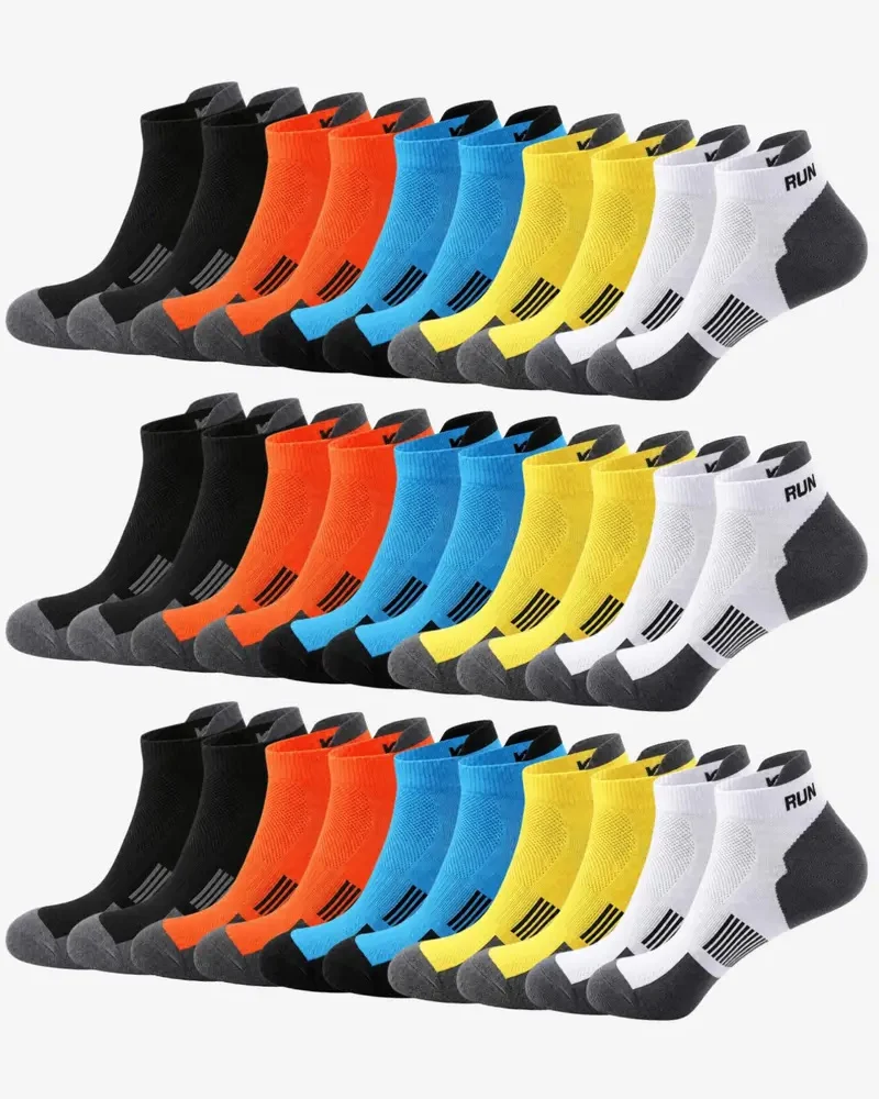 Men's 15-Pair Breathable Mesh Ankle Socks – Lightweight, Colorful, Comfortable Fit for Hiking & Fitness --- 15 Pairs for Just £18.98 & Free shipping!