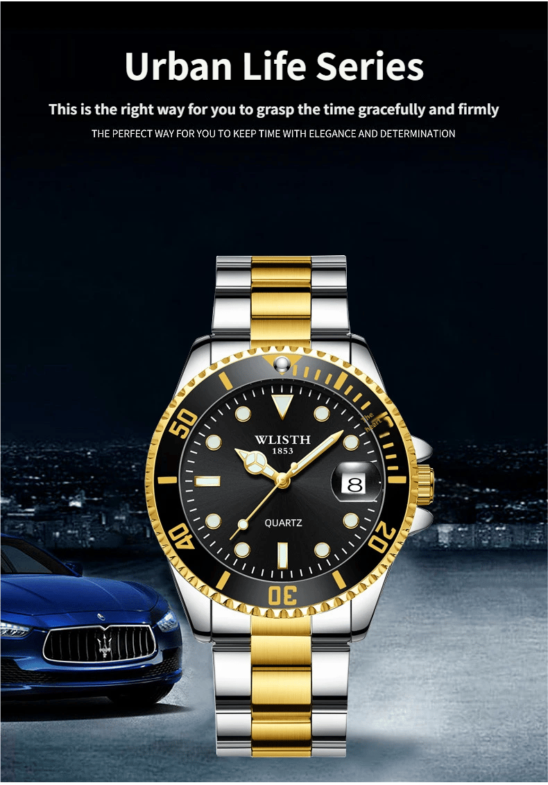 Luxury business watch, men's waterproof quartz watch
