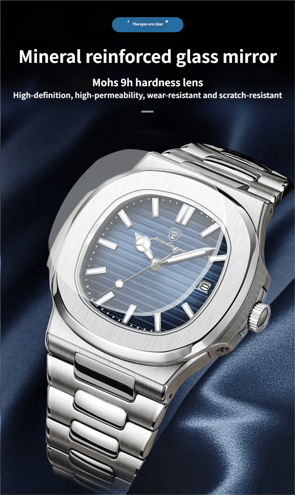 Men's Business Fashion Round Dial Analog Quartz Watch with Luminescent Features and Water Resistance