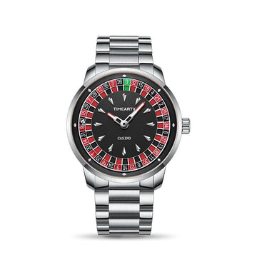 Roulette Men's Watch: Luminous, Water-Resistant Quartz Timepiece