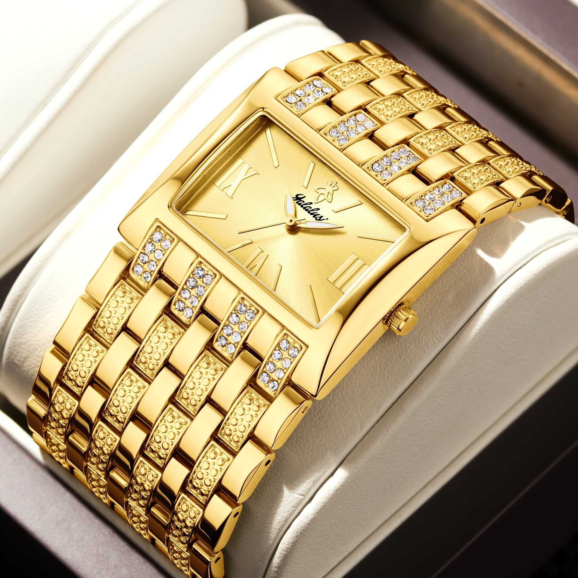 Luxury Diamond-Set Women's Watch with a Square Dial