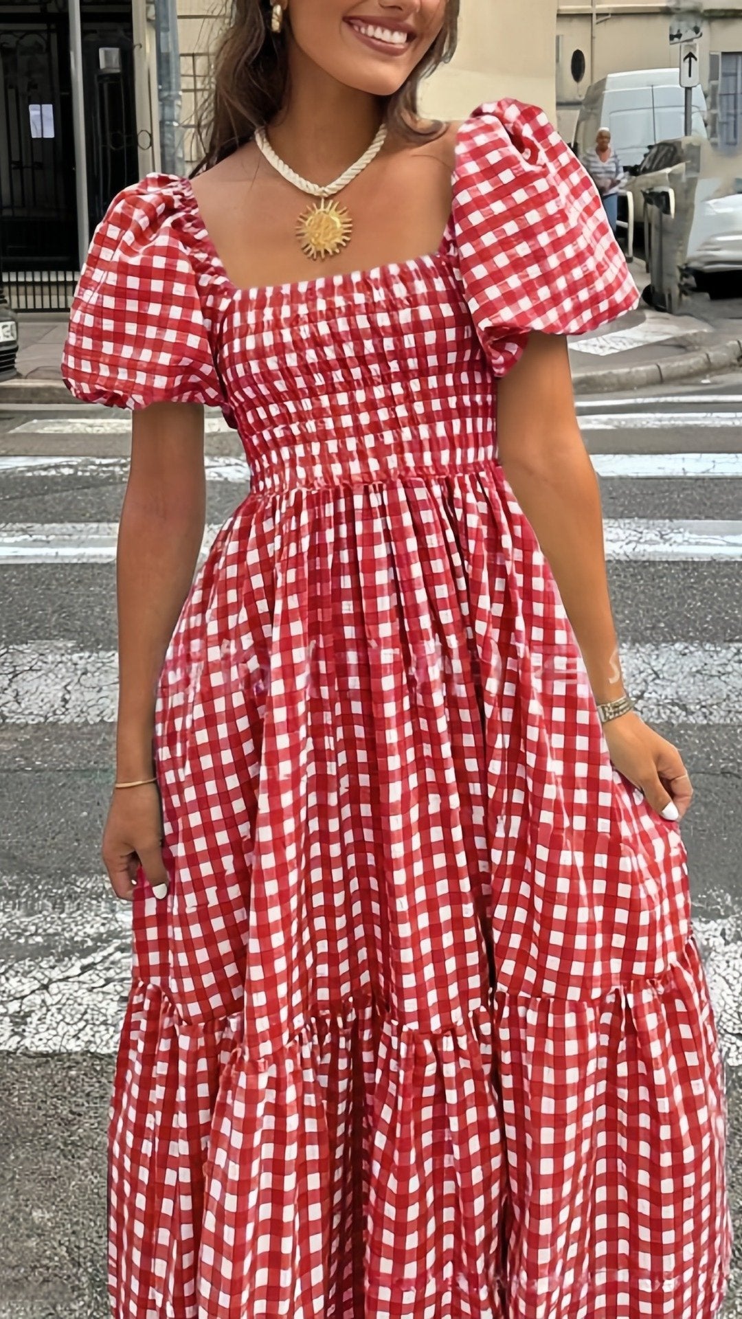 ✨THE FRENCHY SQUARE DRESS: PLAID, RUFFLED HEM, ELASTIC CUFF SLEEVES — YOUR NEW FAVOURITE FOR LEISURE & DATES✨