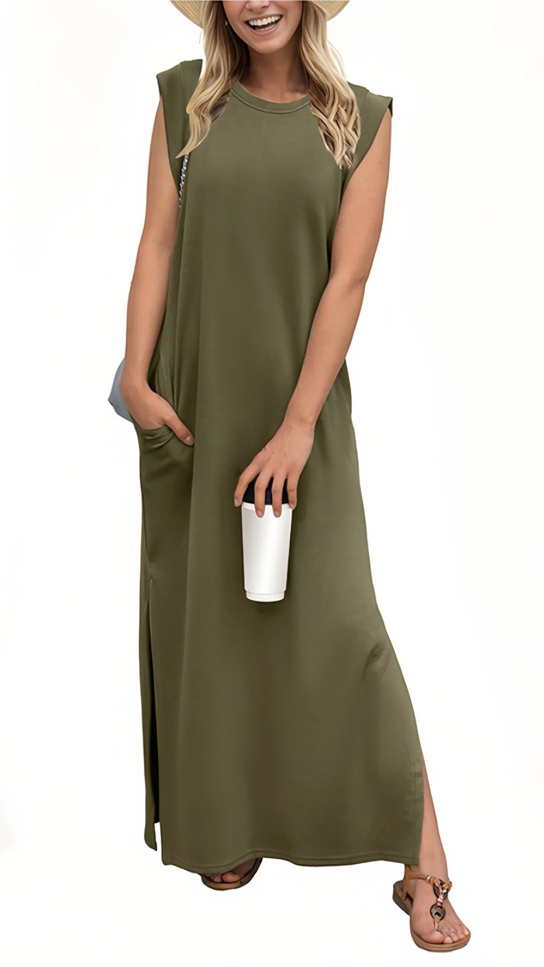 🌞 THE NO-WRINKLE VACATION MAXI: POCKETS, SIDE SPLIT, ARMS THAT LOOK AMAZING — YOUR SUMMER HOLIDAY HERO 🌞