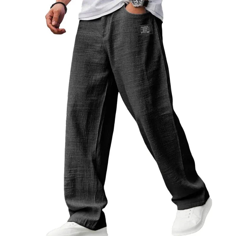 Men's Loose Linen Straight Fit Pants
