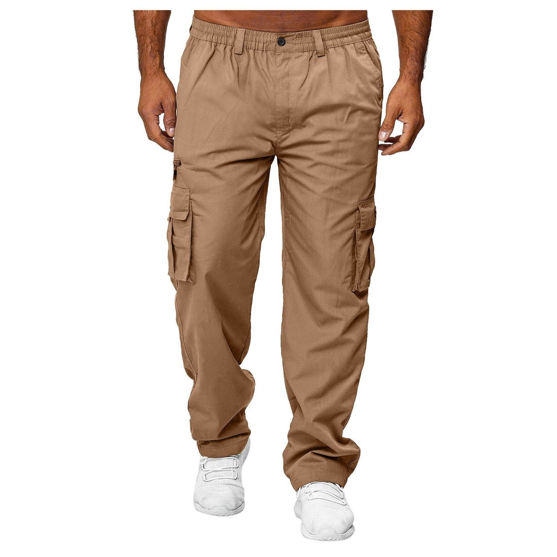 Men's Versatile Utility Cargoes: Elasticated Comfort-Fit Combat Trousers for Work & Leisure