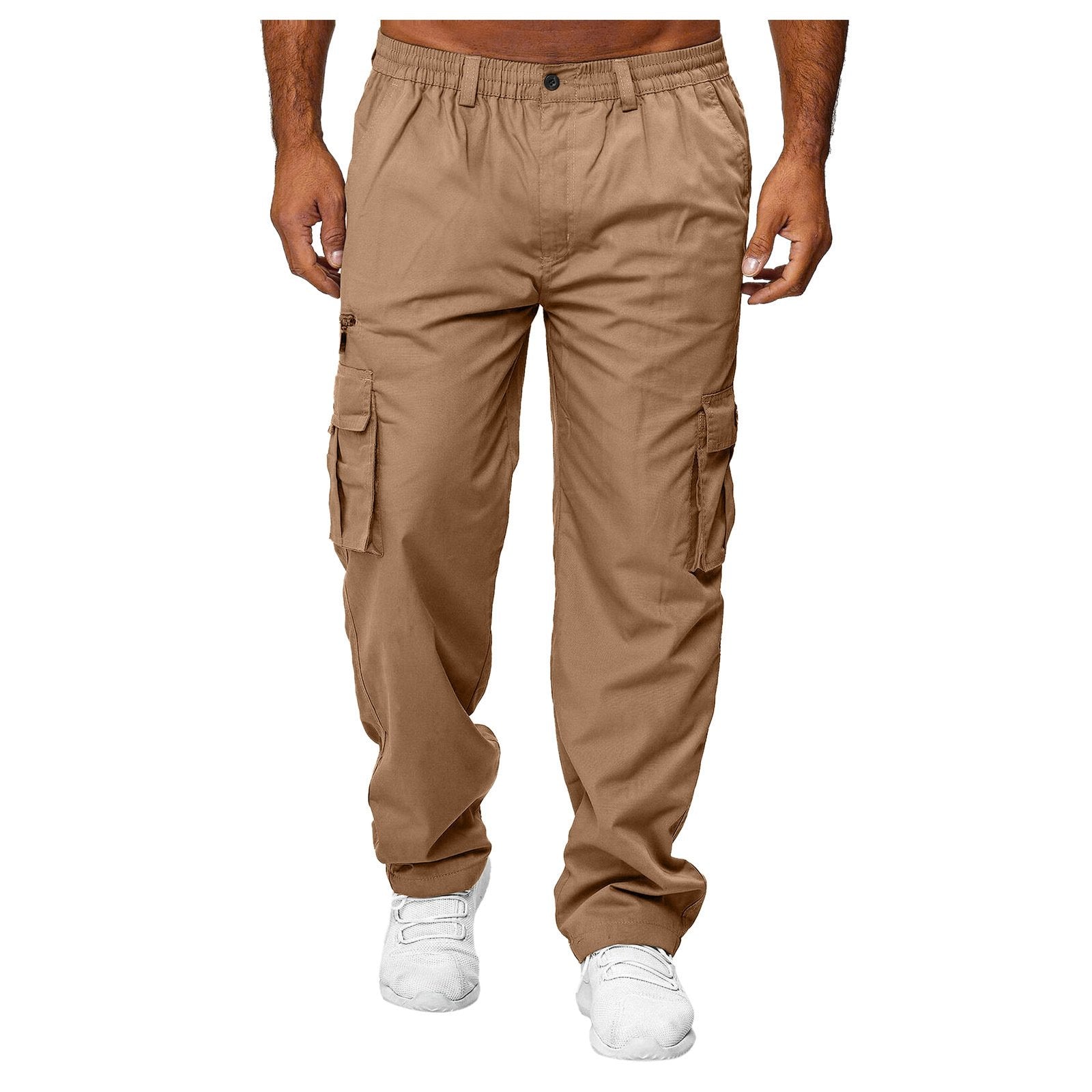 Men's Versatile Utility Cargoes: Elasticated Comfort-Fit Combat Trousers for Work & Leisure