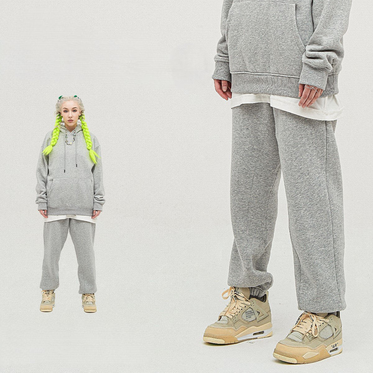 🔥 Unisex 600GSM Fleece Sweatpants 🧵 – Straight-Leg & Cuffed Retro Baggy Joggers 👖 | Warm Streetwear for Spring, Autumn & Winter ❄️
