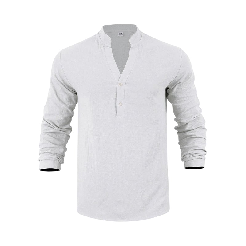 Spring & Autumn Casual Henley T-Shirt for Men