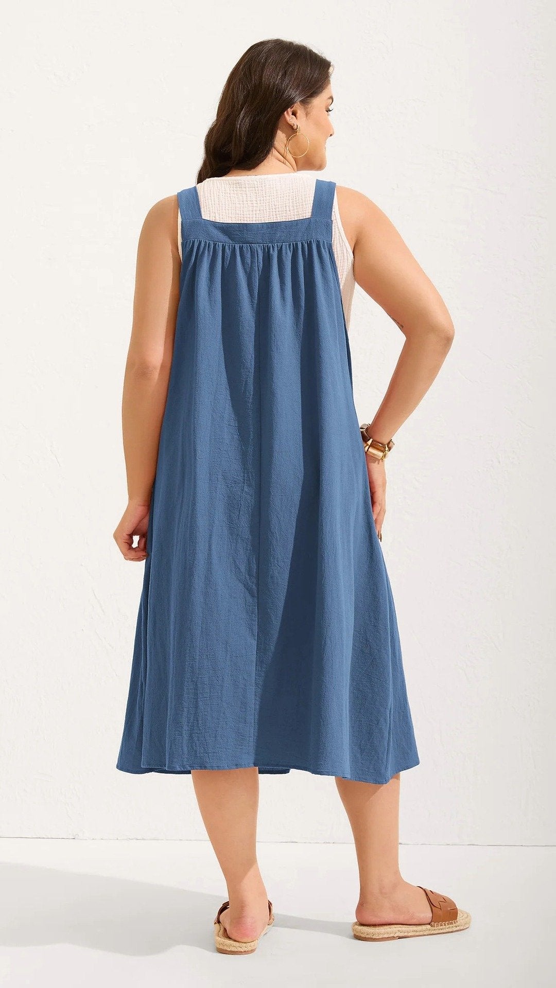 👗 THE POCKET PINAFORE DRESS: SQUARE NECK, ADJUSTABLE STRAPS, M-4XL — YOUR SUMMER LAYERING HERO 👗