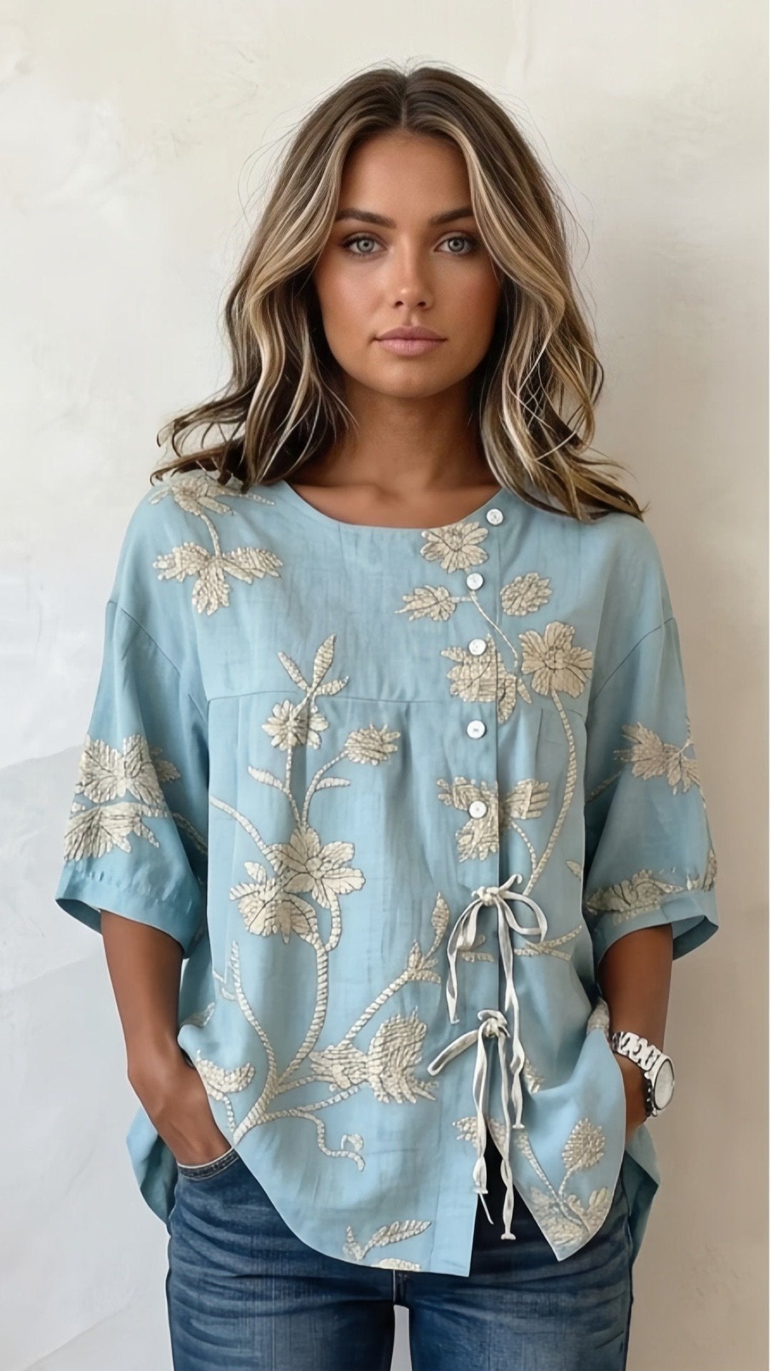 🌸 THE BOHO TIE-SIDE TOP: RELAXED FIT, ADJUSTABLE WAIST, VINTAGE SOUL — YOUR NEW WARDROBE CHAMELEON 🌸