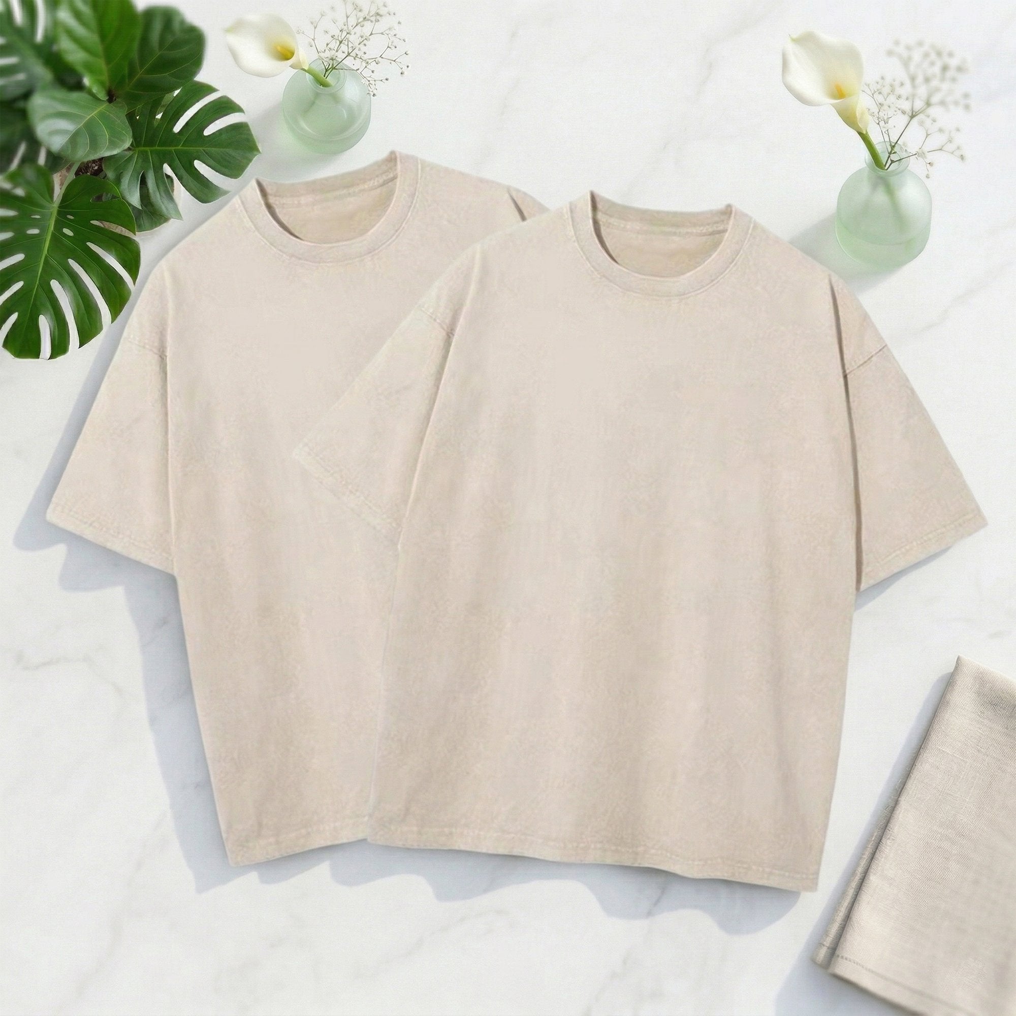 Elite Heavyweight 230g+ Cotton Tee: 2-Pack Oversize Urban Vintage Set