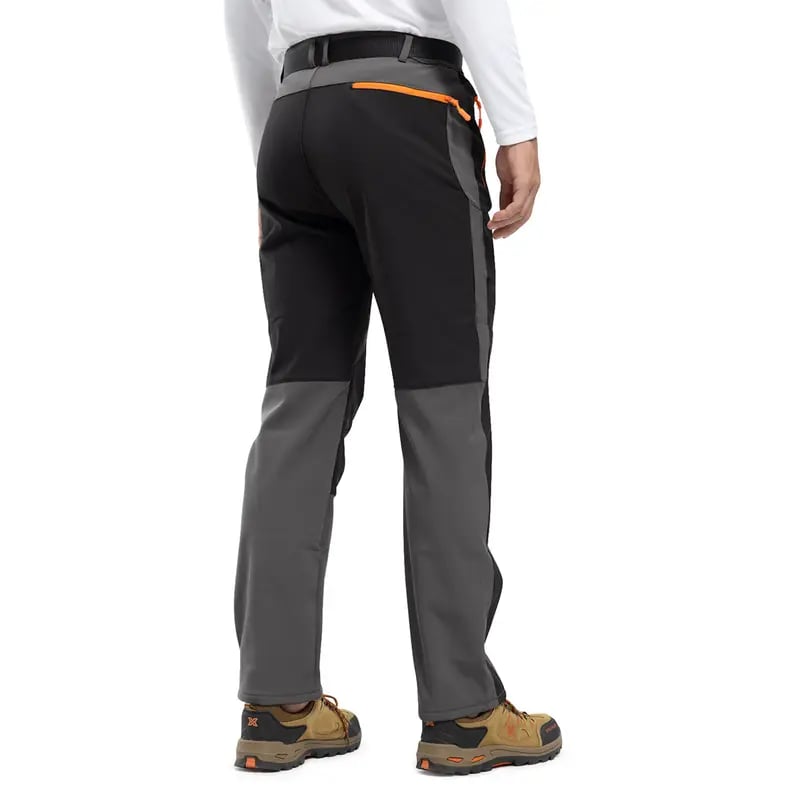 Men's Waterproof Fleece Lined Snow Pants - High Rise Joggers with Belt for  Winter Activities