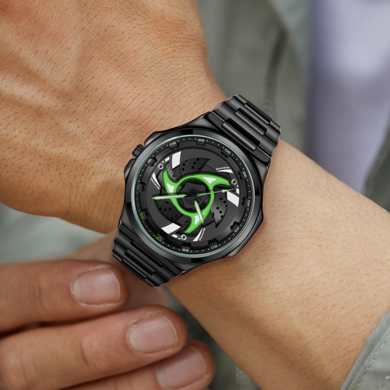 Men's Sports Quartz Watch with 360-Degree Rotating Bezel