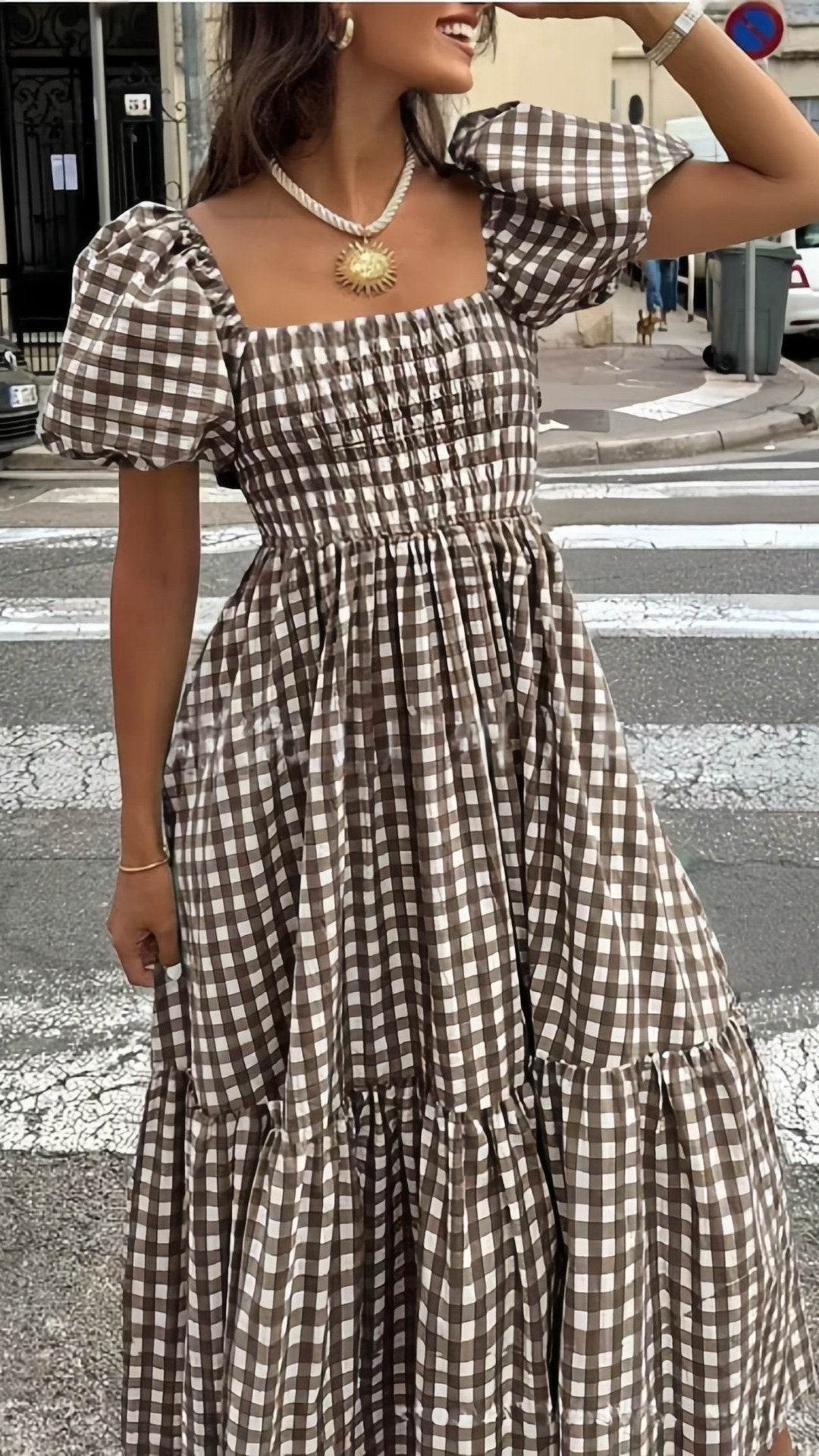 ✨THE FRENCHY SQUARE DRESS: PLAID, RUFFLED HEM, ELASTIC CUFF SLEEVES — YOUR NEW FAVOURITE FOR LEISURE & DATES✨