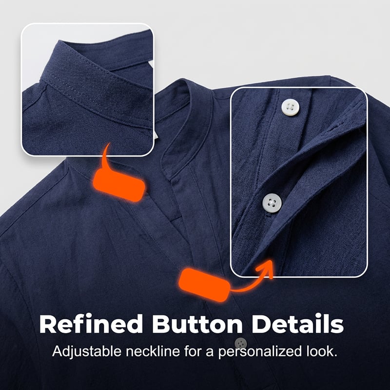 Spring & Autumn Casual Henley T-Shirt for Men