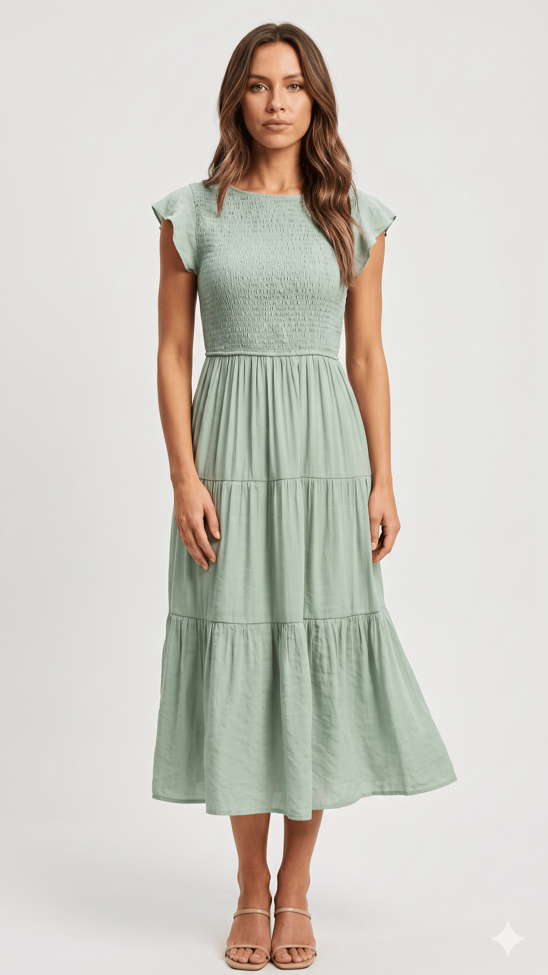 🌸 THE COTTAGECORE SMOCKED MIDI: FLUTTER SLEEVES, TIERED SKIRT, HIGH WAIST — YOUR SWEETEST SUMMER ESSENTIAL 🌸