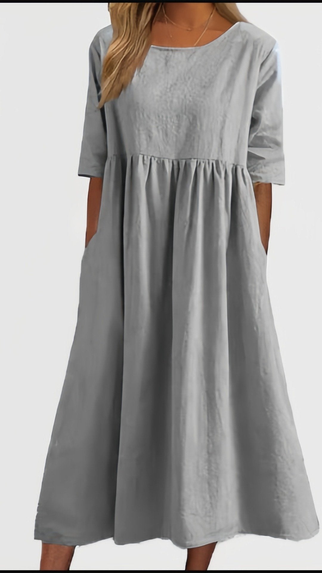 🌿 THE LINEN COTTON POCKET DRESS: BREATHABLE, LOOSE, AND ALWAYS READY FOR SUMMER 🌿 — NOW IN PLUS SIZE S-5XL! ✨