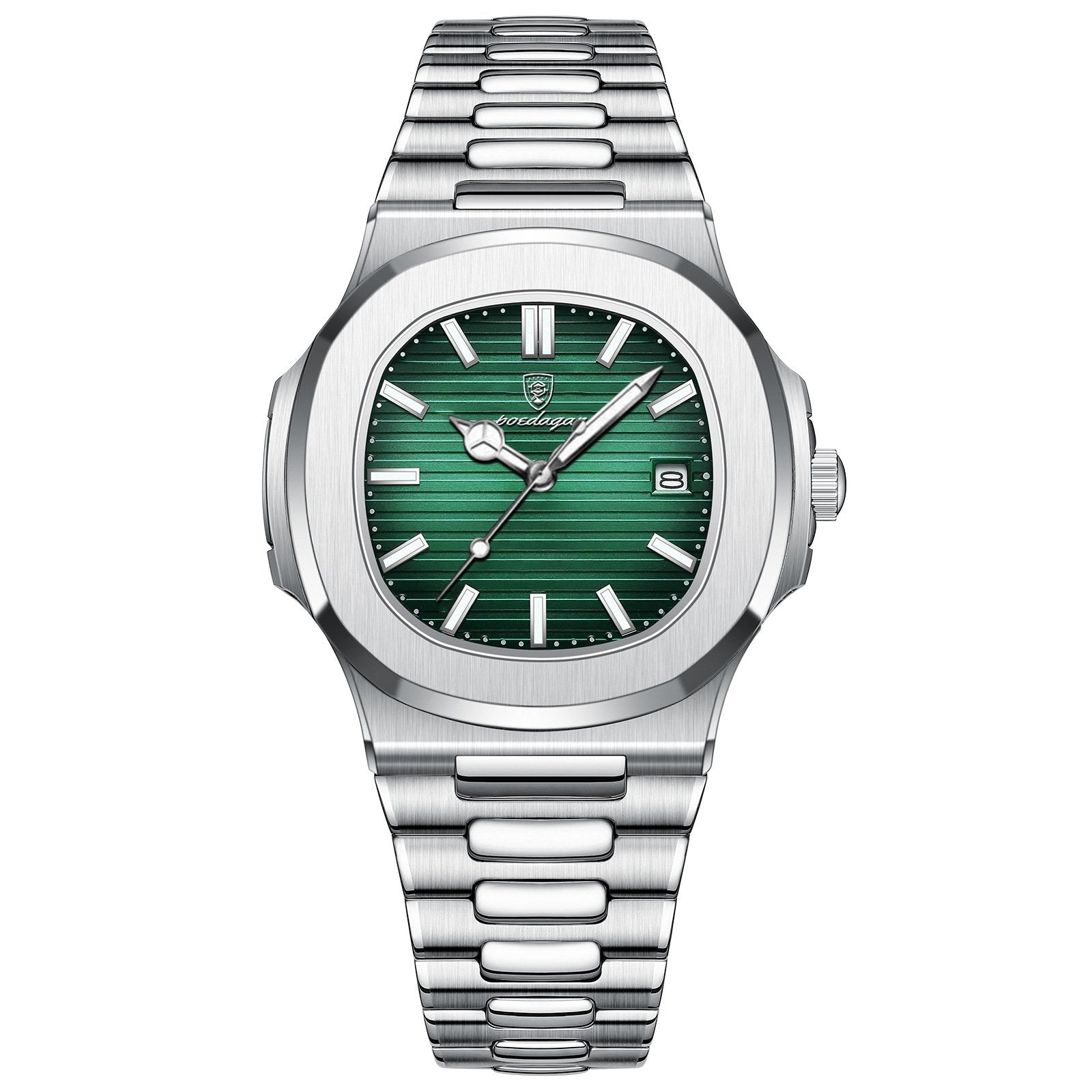Men's Business Fashion Round Dial Analog Quartz Watch with Luminescent Features and Water Resistance