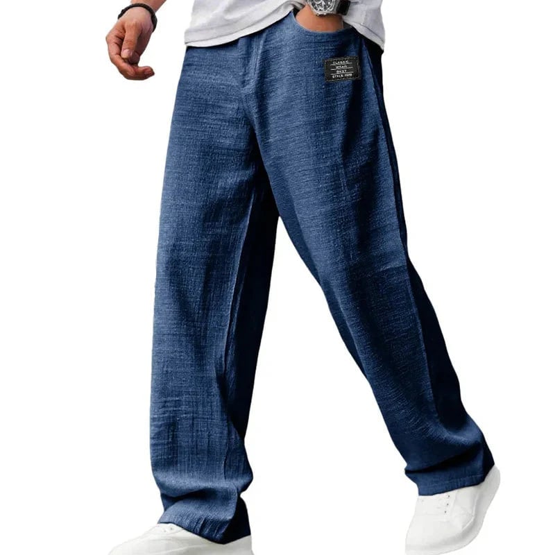 Men's Loose Linen Straight Fit Pants