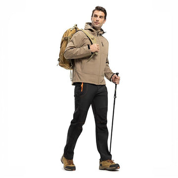 Men's Waterproof Fleece Lined Snow Pants - High Rise Joggers with Belt for  Winter Activities