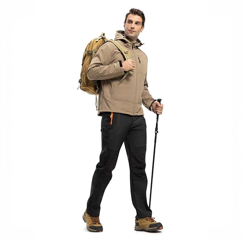 Men's Waterproof Fleece Lined Snow Pants - High Rise Joggers with Belt for  Winter Activities