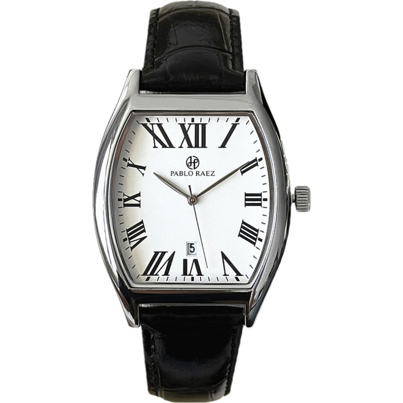 Waterproof leather strap barrel-shaped watch