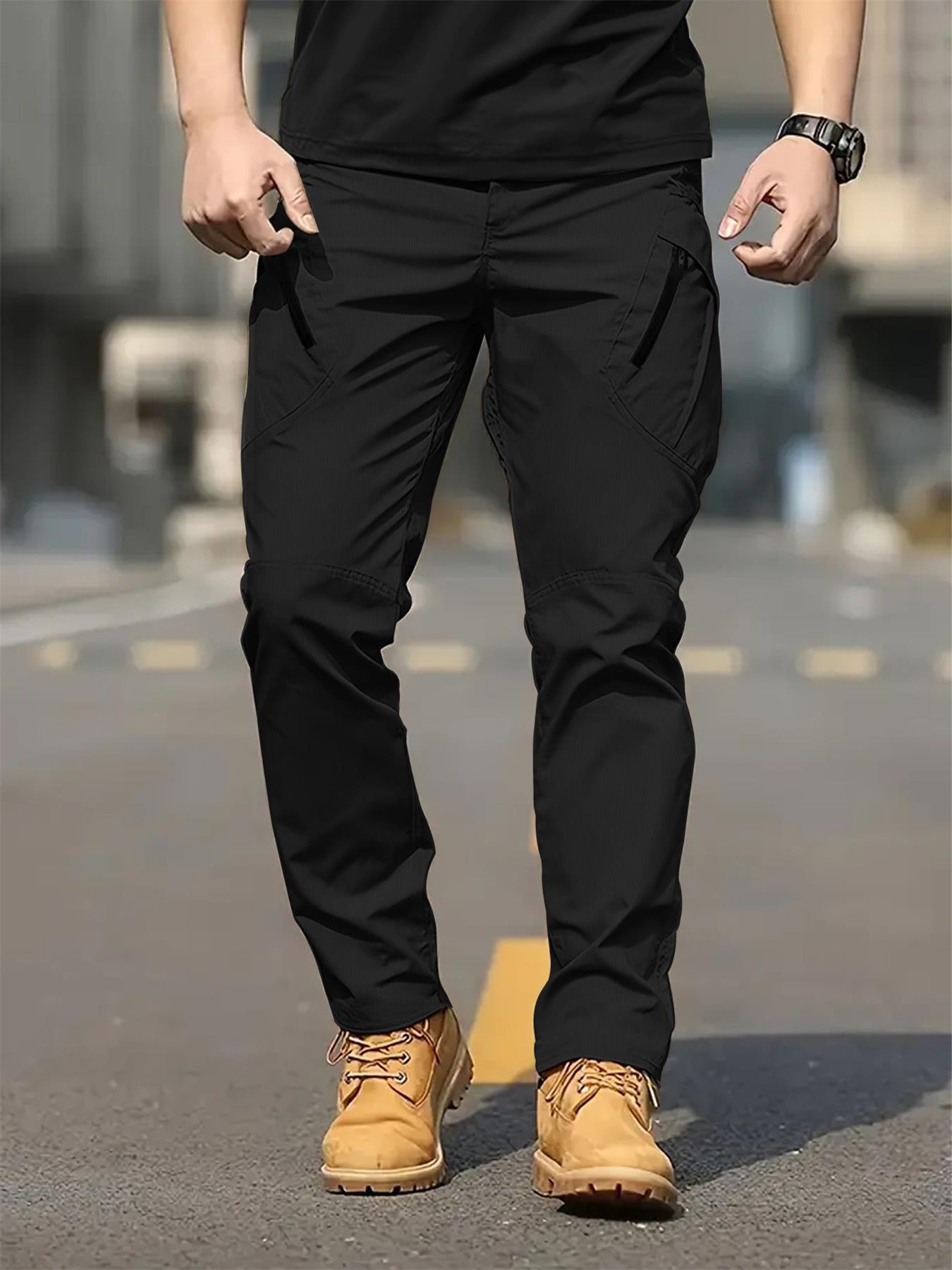 Men's Retro Streetwear Cargo Pants | Relaxed Fit Multi-Pocket Trousers | Comfortable All-Season Daily Menswear