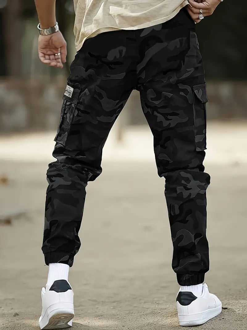 Men's Camo Cargo Pants - Multi-Pocket Tactical Military Trousers - Regular Fit Casual Work Pants - All Seasons Camouflage Bottoms