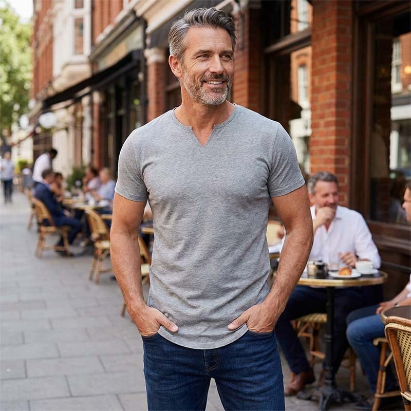 🌞 Spring Awakening: 50% Off! ✨Men's Athletic V-Neck T-Shirt | High-Stretch Slim Fit Tee