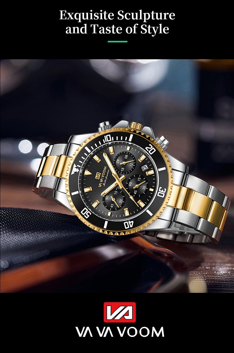 Men's luxury watch with waterproof and luminous dial