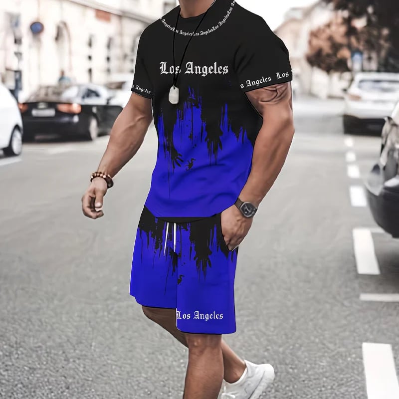 🔥 Men's Graphic Print T-Shirt & Shorts Set – Soft Fabric, Bold Design & Perfect for Summer Days ☀️