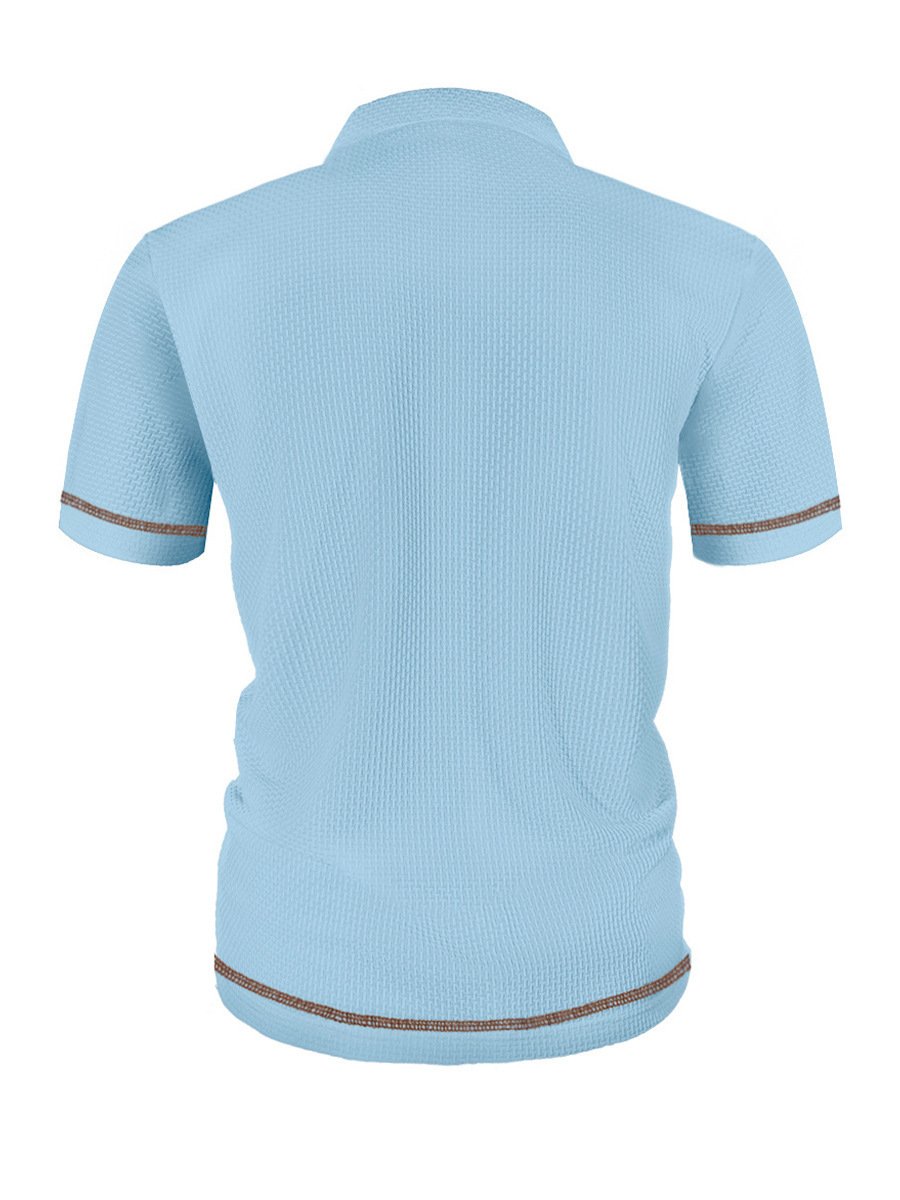 Men's Casual Polo Shirts Classic Short Sleeve Basic Button T-Shirt
