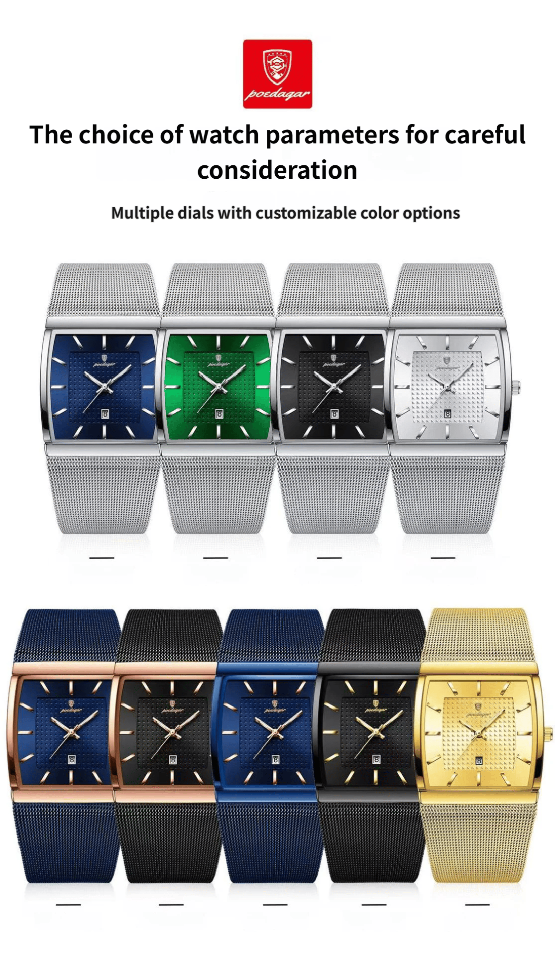 Swiss Ultra-Thin Men's Watch with Water Resistance and Date Display-Mesh Strap