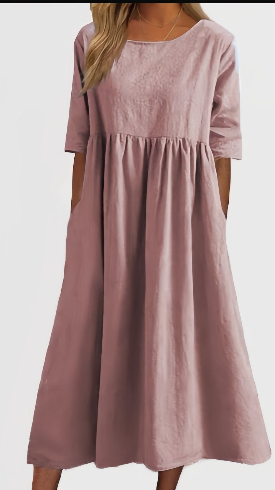 🌿 THE LINEN COTTON POCKET DRESS: BREATHABLE, LOOSE, AND ALWAYS READY FOR SUMMER 🌿 — NOW IN PLUS SIZE S-5XL! ✨