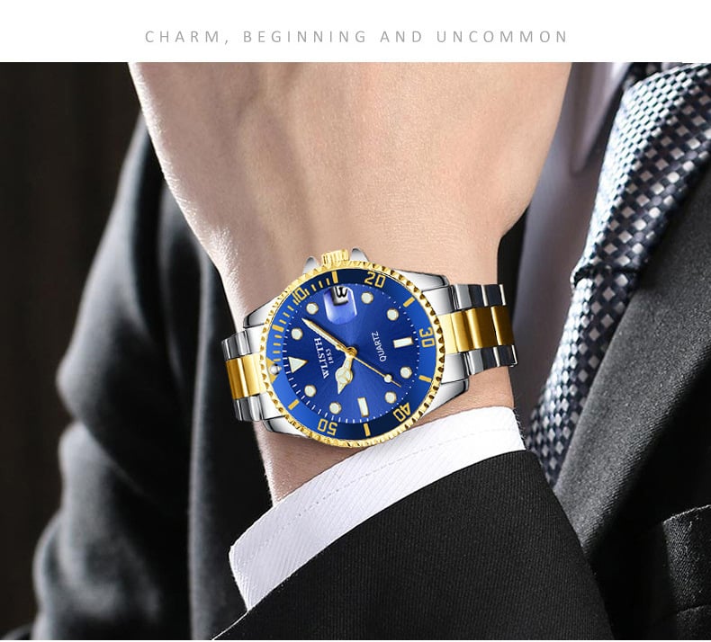 Luxury business watch, men's waterproof quartz watch