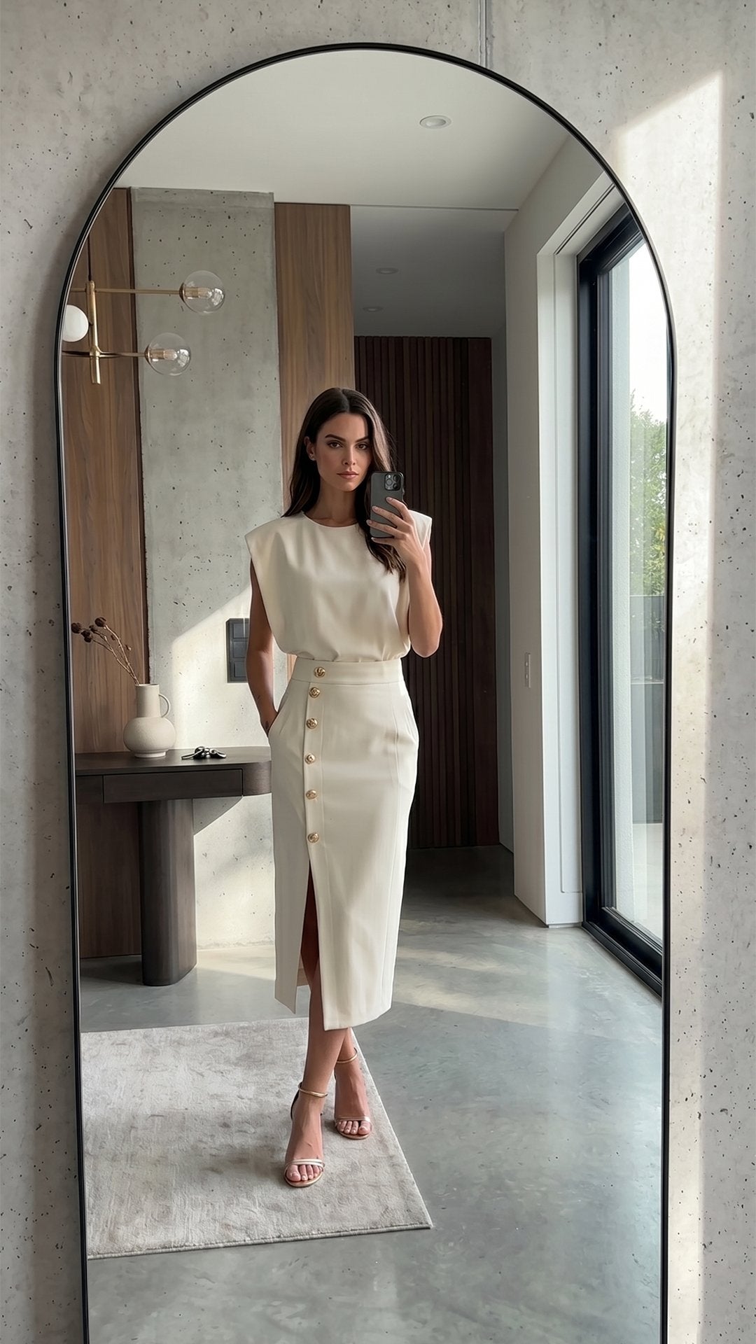 🖤 THE COMMUTER SLIM DRESS: BUTTON FRONT, SIDE SPLIT, MIDI LENGTH — YOUR MOST POLISHED OFFICE-TO-DINNER PIECE 🖤
