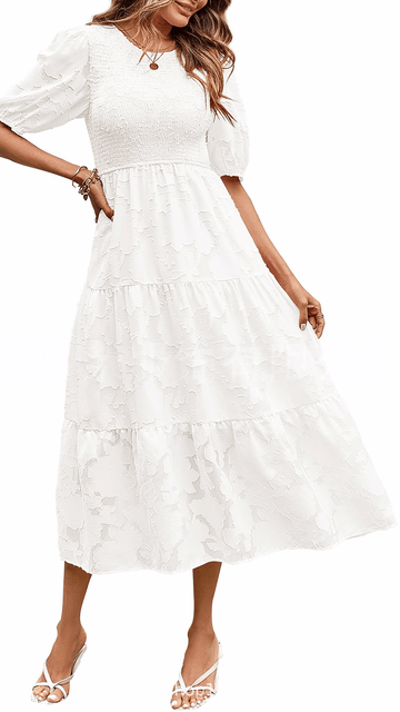 🌸 THE SMOCKED BUBBLE MAXI: PUFF SLEEVES, FLORAL LACE, TIERED DREAMS — YOUR 2026 SUMMER ROMANCE STARTS HERE 🌸