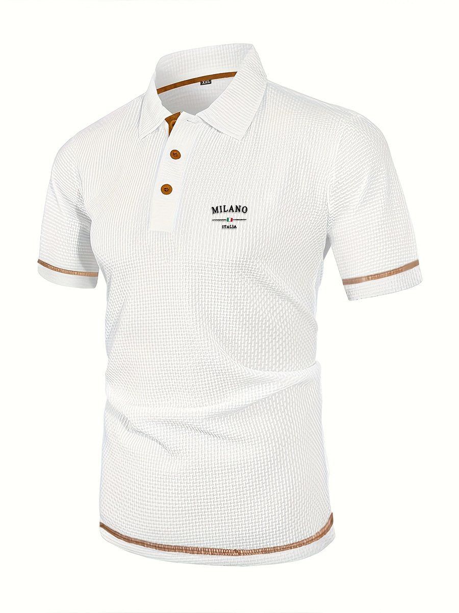 Men's Casual Polo Shirts Classic Short Sleeve Basic Button T-Shirt