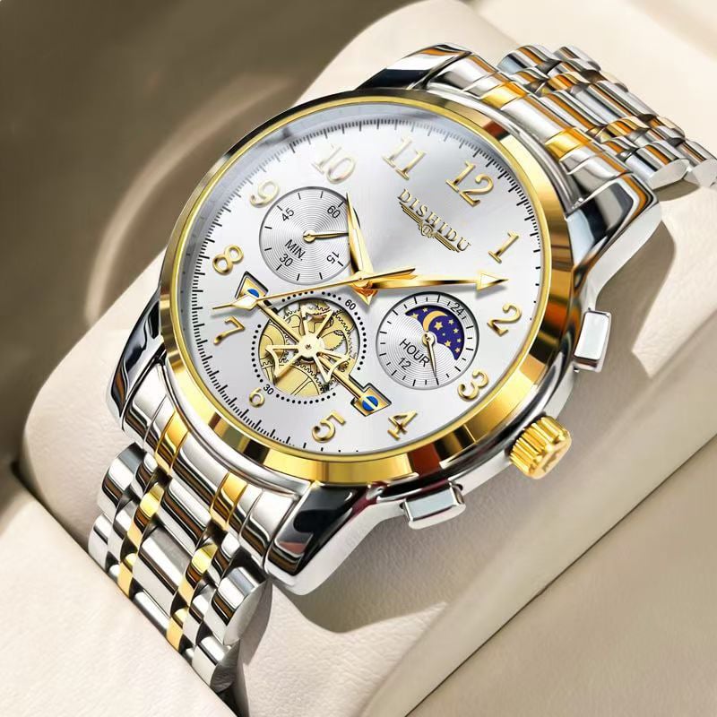 Men's classic watch with date display, waterproof and luminous.