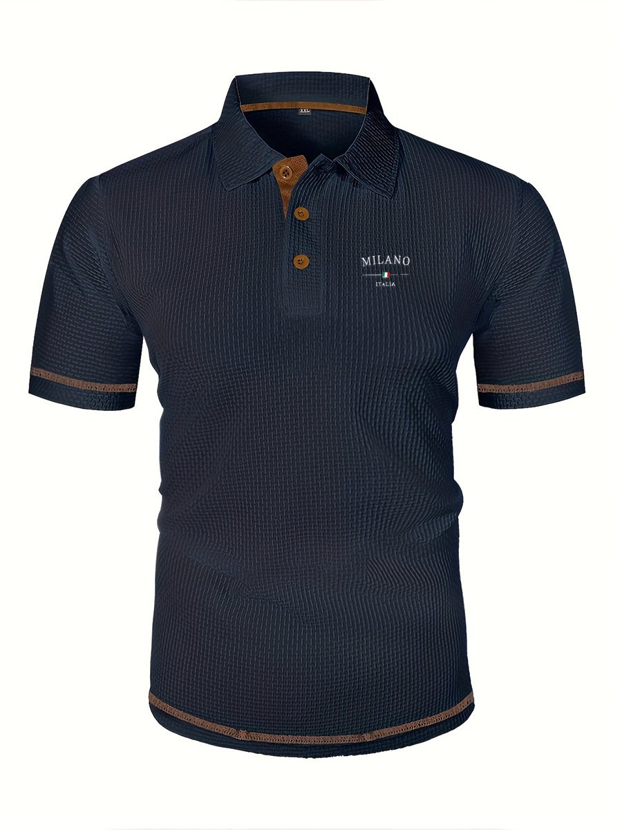 Men's Casual Polo Shirts Classic Short Sleeve Basic Button T-Shirt