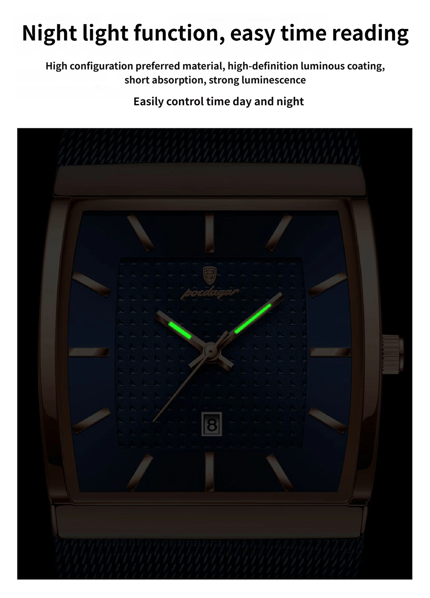 Swiss Ultra-Thin Men's Watch with Water Resistance and Date Display-Mesh Strap