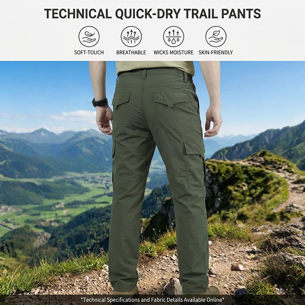 Men's Outdoor Hiking Trousers :Quick Dry & Lightweight
