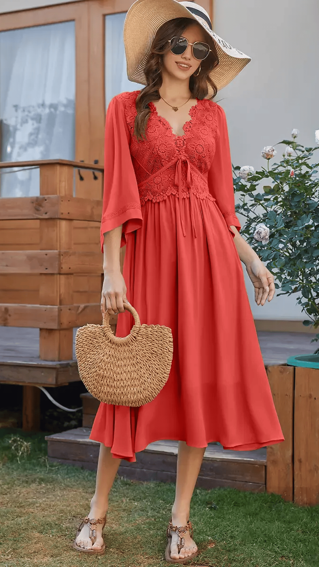 🧡 THE CORAL DREAM MIDI: LACE-TRIMMED, DOUBLE-LAYERED, UTTERLY ROMANTIC 🧡