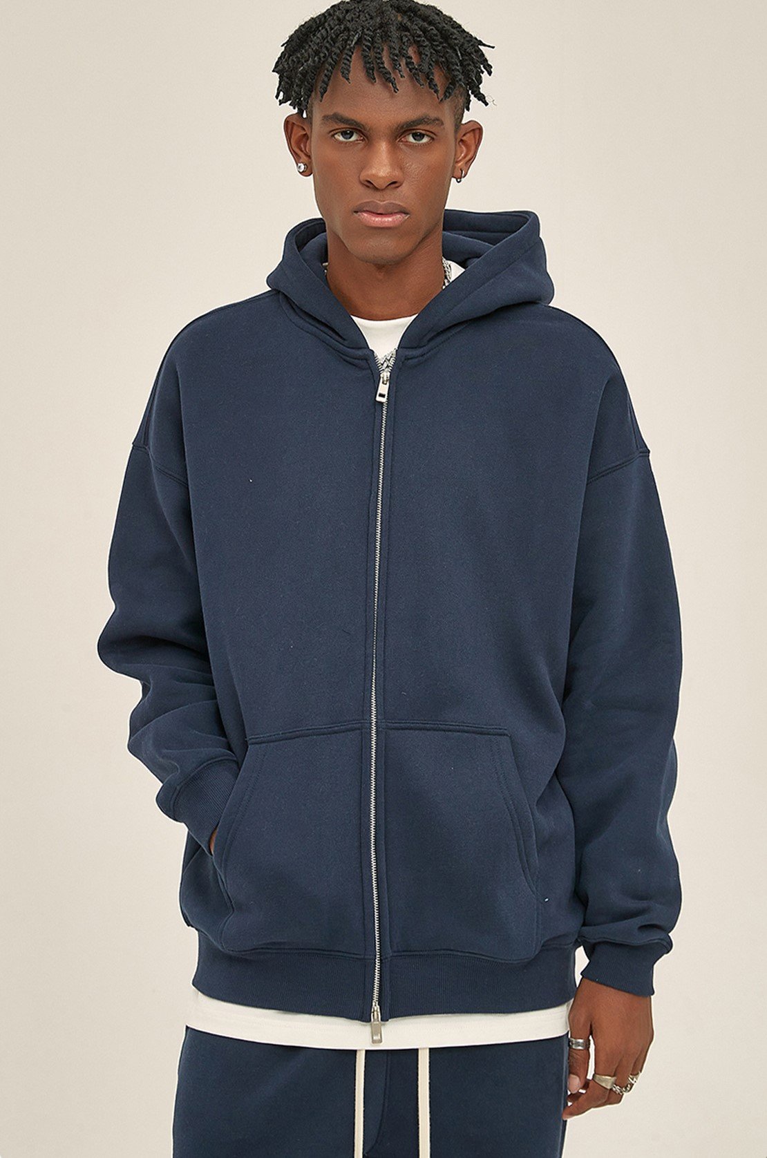 Oversized Zip Up Hoodie 🔥 Casual Streetwear Sweatshirt 👕 Double Zipper Jacket with Pockets
